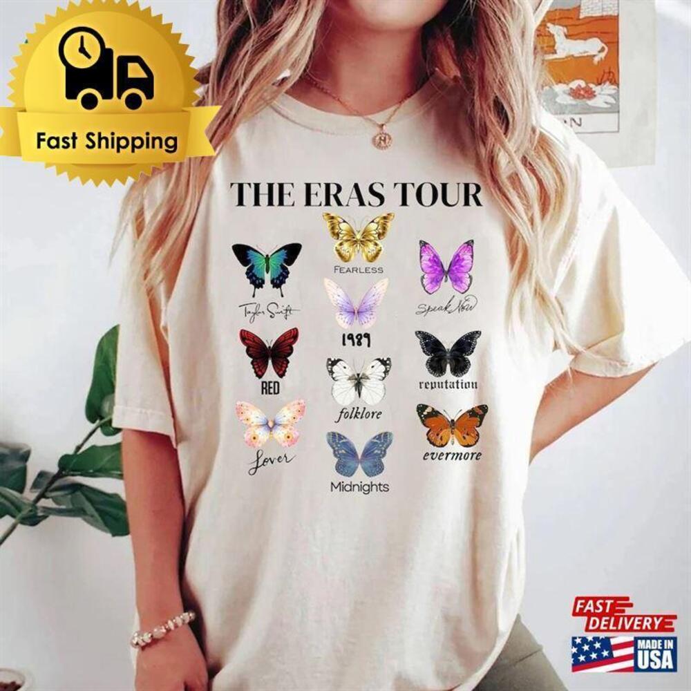 The Eras Tour Butterfly Retro T-Shirt Swiftie Shirt Classic Unisex